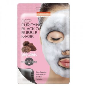 PUREDERM Deep Purifying Black O2 Bubble Mask Volcanic